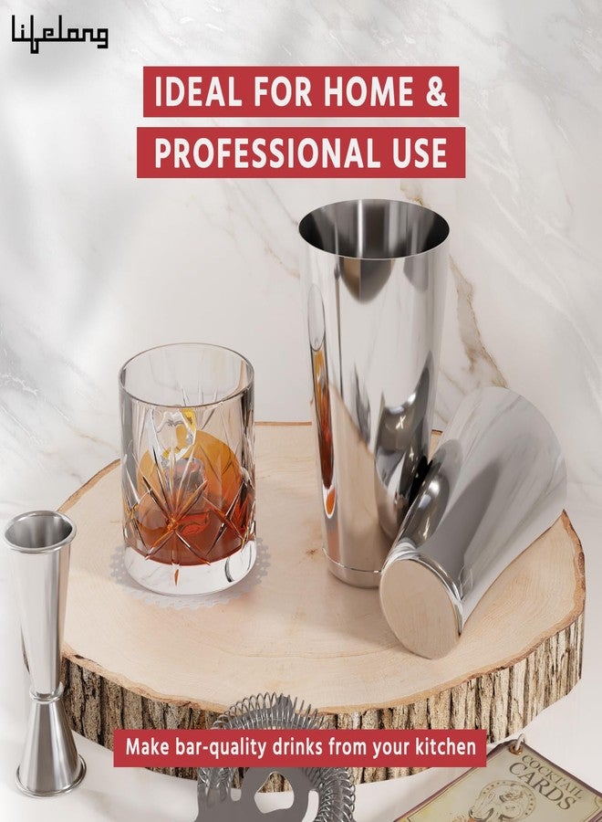 Lifelong 5-Piece Bar Set | Stainless Steel Cocktail Set | Bar Accessories for Home | Includes Cocktail Shaker, Strainer, Jigger, Japanese Jigger Bar Set | Mini Bar Kit for Gifting (Chrome) - Image 5